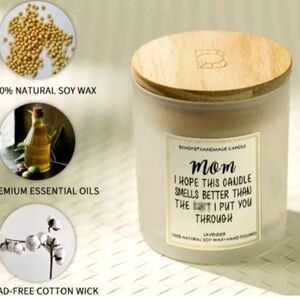 BENOITE Handmade Candle 100% Natural Soy Lavender Gift For Mom Brand New 8 Oz.